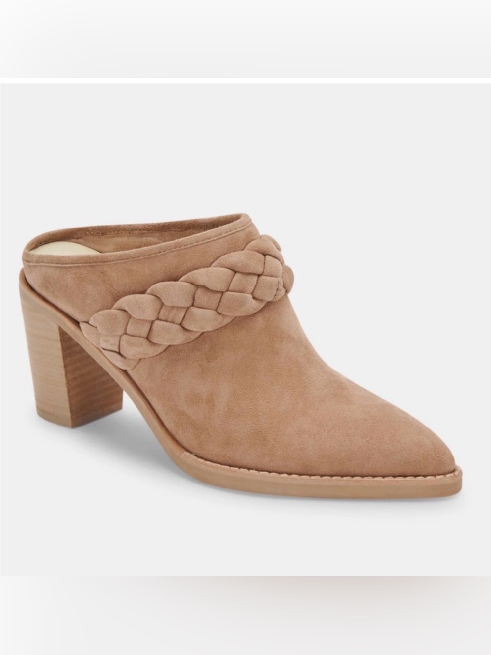 Dolce Vita Braided Suede Mule in Light Brown